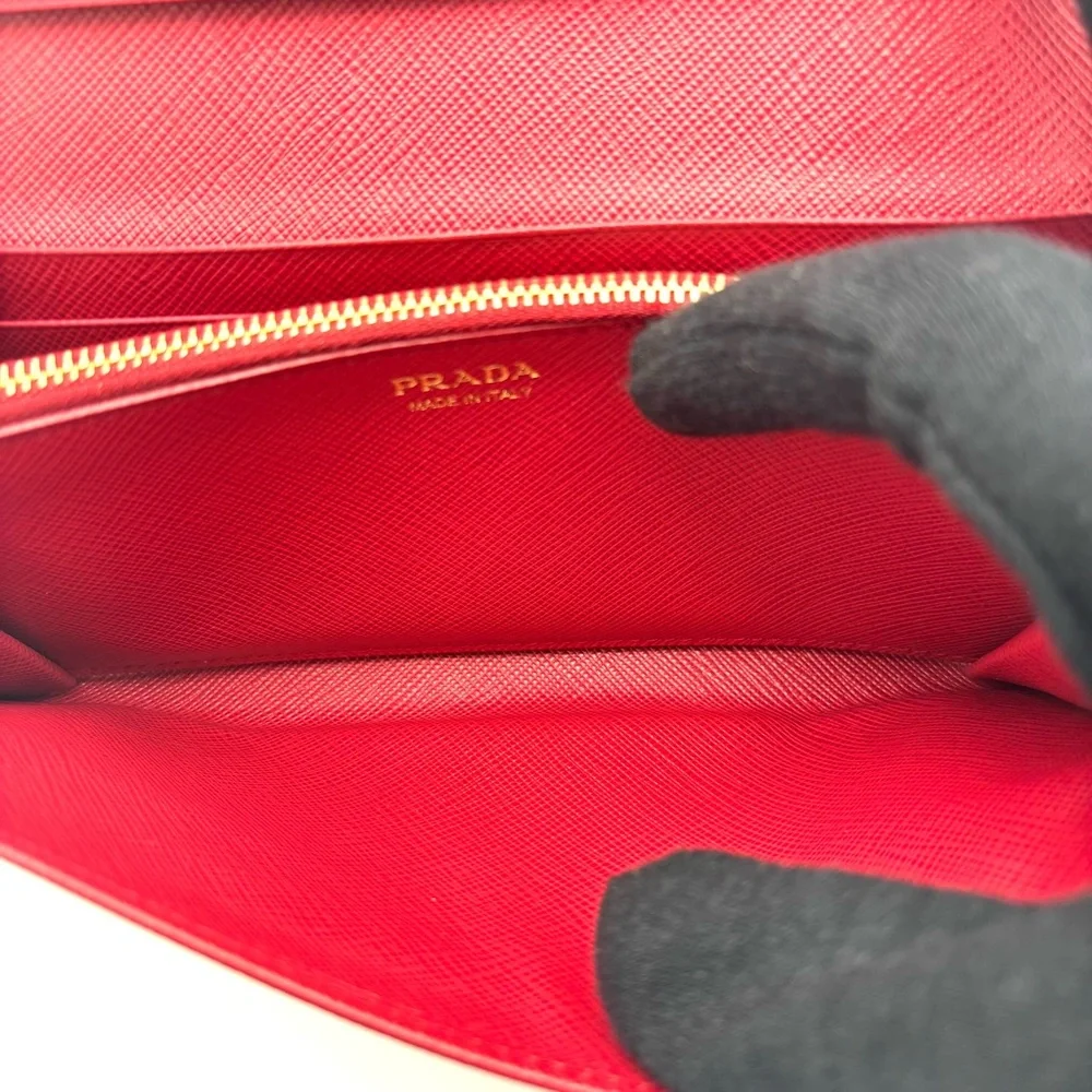 Prada Red Saffiano Leather Wallet - Picture 10 of 16